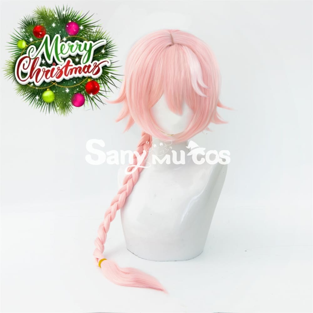 Anime Fate Apocrypha Astolfo Pink White Mixed Long Braid Cosplay Wig