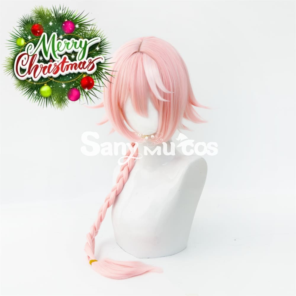 Anime Fate Apocrypha Astolfo Pink White Mixed Long Braid Cosplay Wig