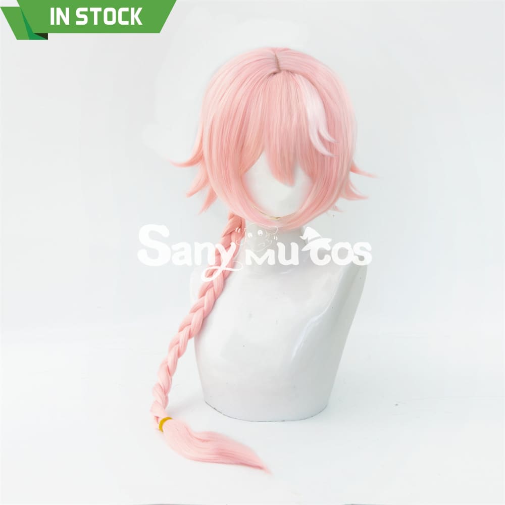 Anime Fate Apocrypha Astolfo Pink White Mixed Long Braid Cosplay Wig