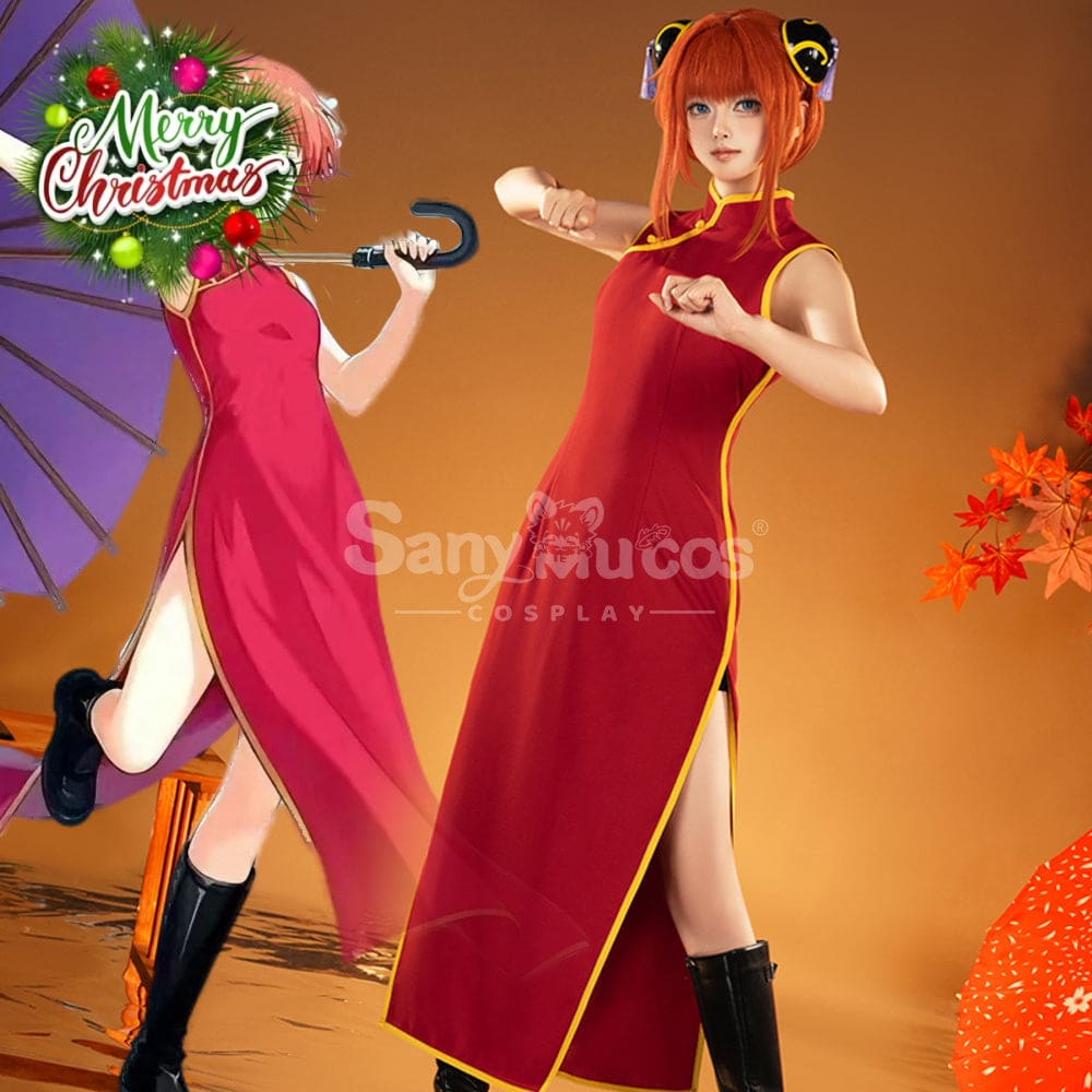 【Pre-Sale】Anime Gintama Cosplay Cheongsam Kagura Cosplay Costume Cosplay Costumes