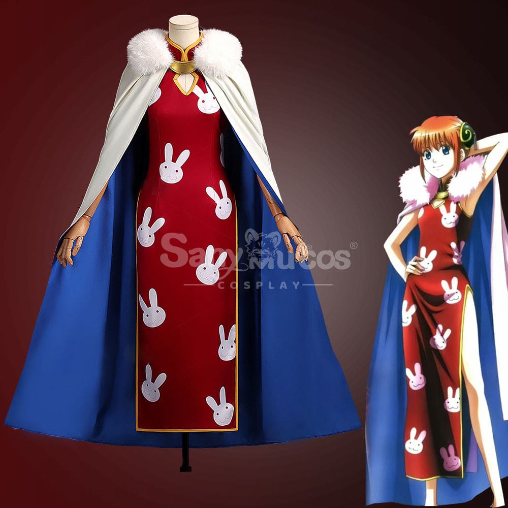 【In Stock】Anime Gintama Cosplay Kagura Red Rabbit Cheongsam Cosplay Costume Cosplay Costumes