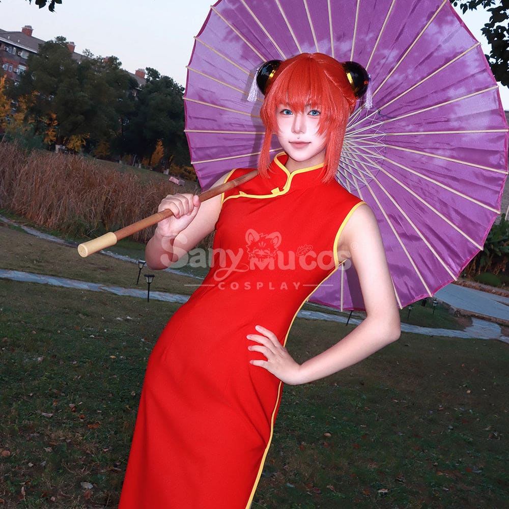 【Pre-Sale】Anime Gin Tama Cosplay Kagura Sleeveless Cheongsam Cosplay Costume Cosplay Costumes