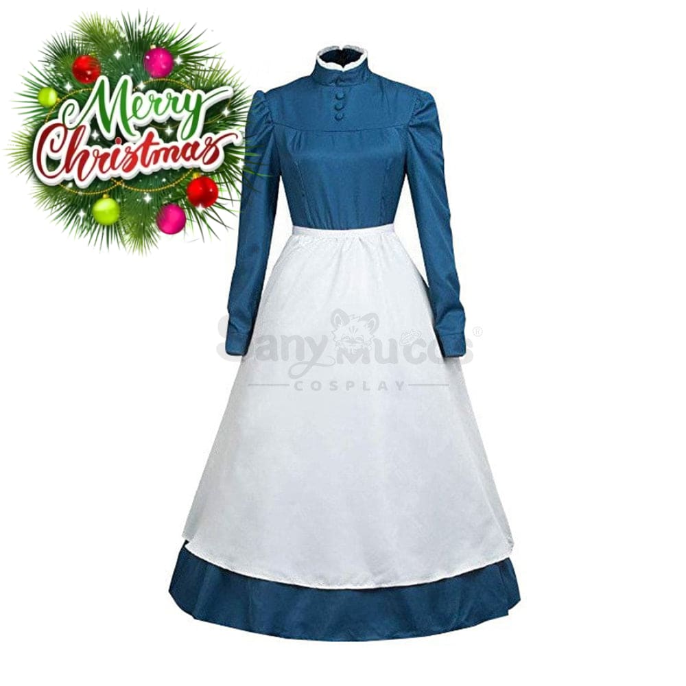 【In Stock】Anime Howl’s Moving Castle Cosplay Sophie Hatter Costume Plus Size Blue / S Costumes