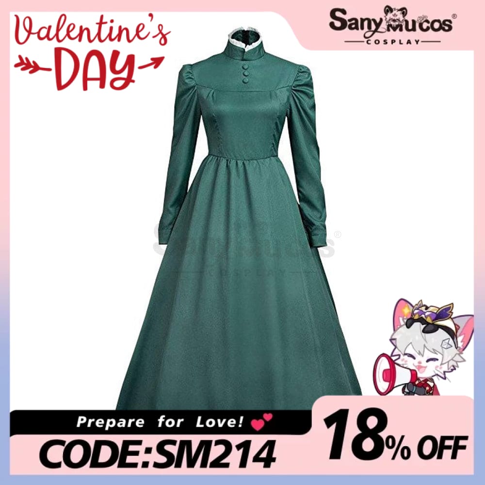 【In Stock】Anime Howl’s Moving Castle Cosplay Sophie Hatter Costume Plus Size Green / S Costumes