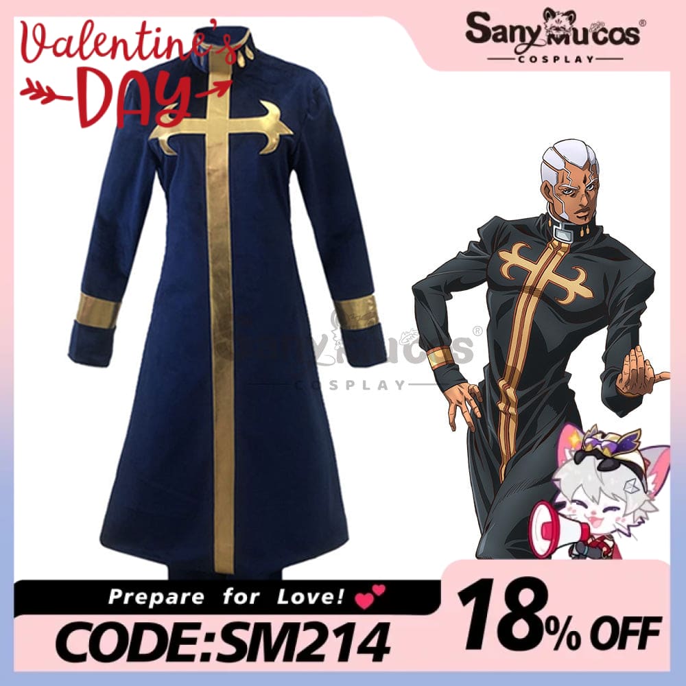 【In Stock】Anime Jojo’s Bizarre Adventure Cosplay Enrico Pucci Costume Costumes