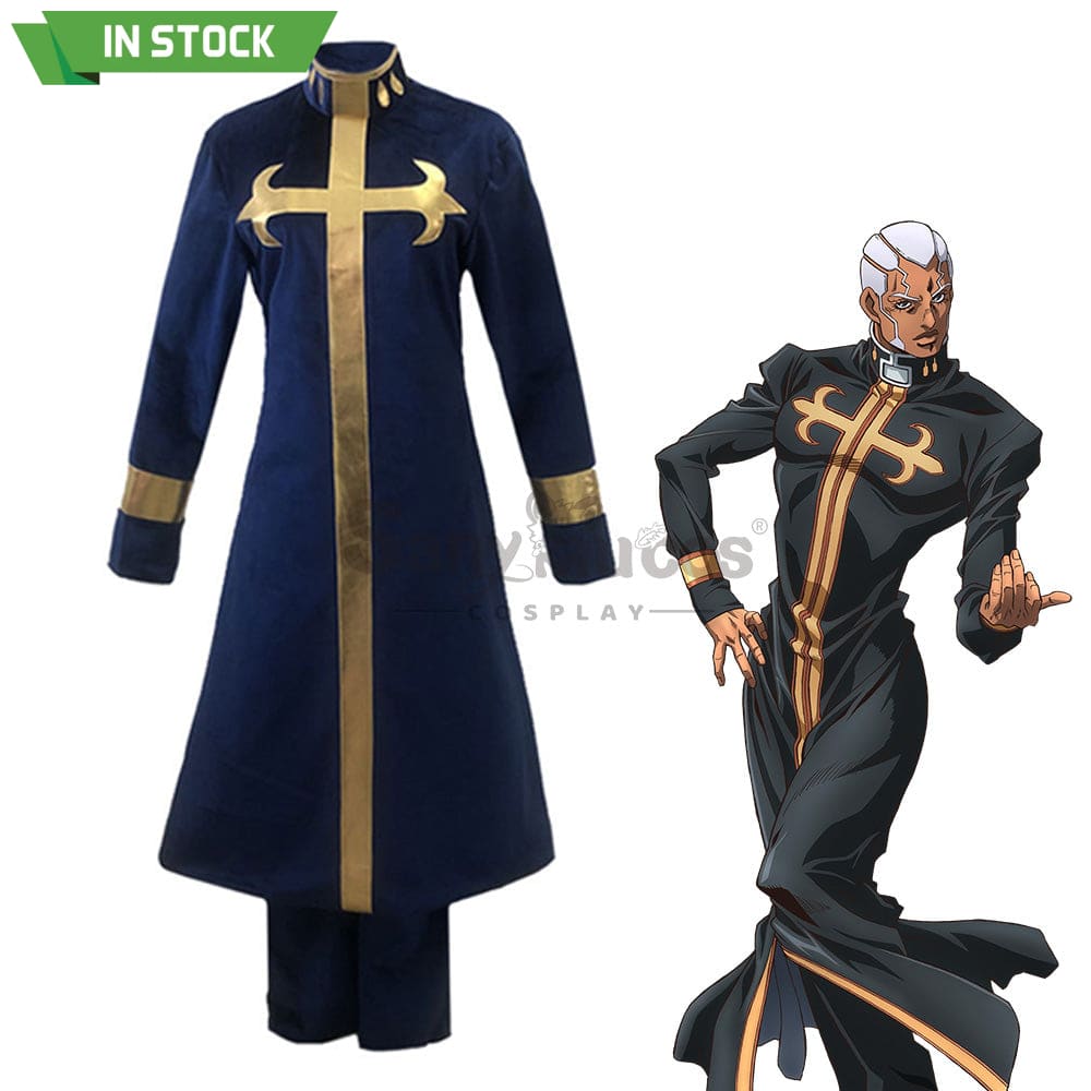 【In Stock】Anime Jojo’s Bizarre Adventure Cosplay Enrico Pucci Costume Costumes