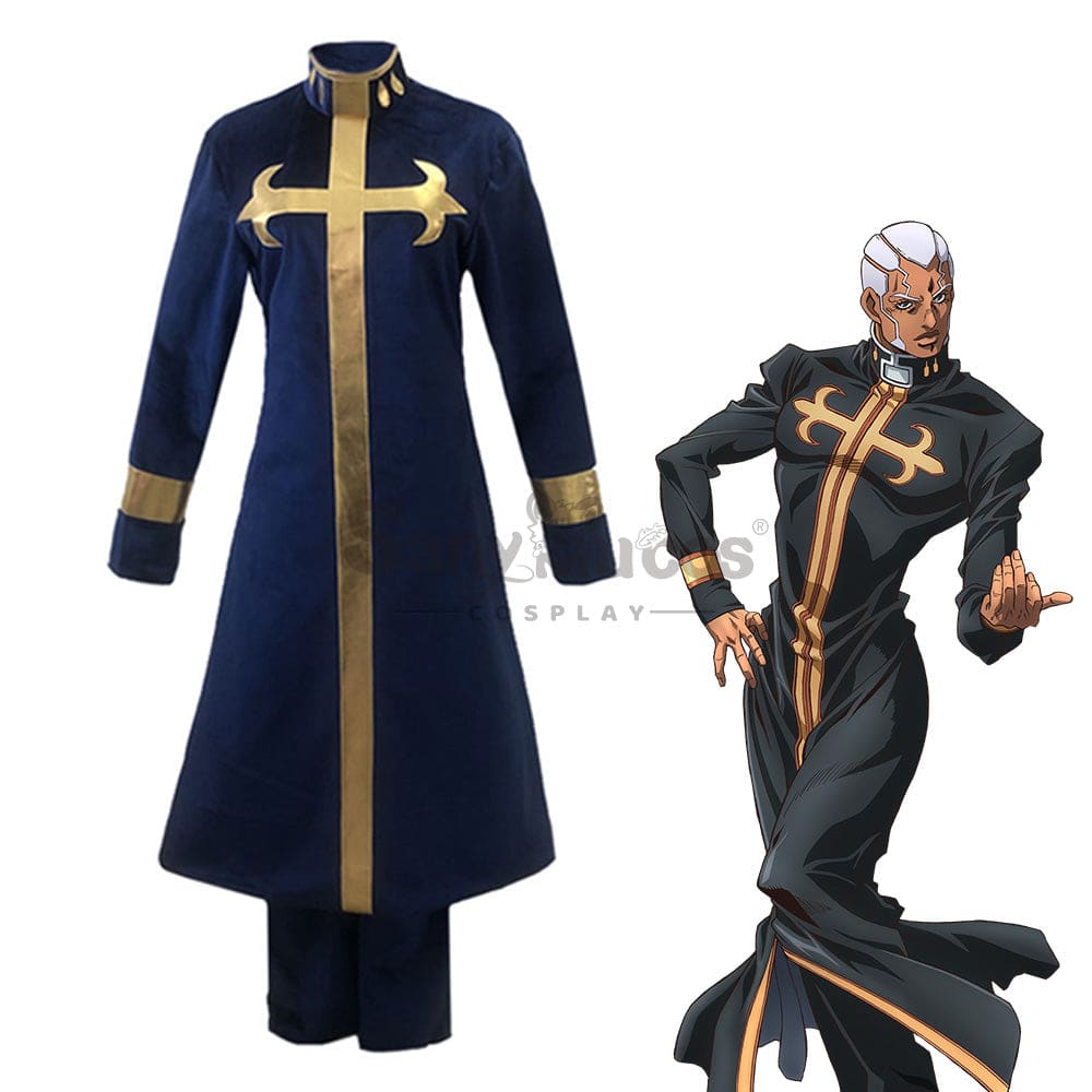 【In Stock】Anime Jojo’s Bizarre Adventure Cosplay Enrico Pucci Costume Costumes
