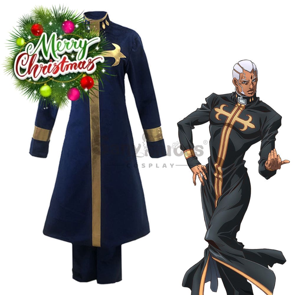 【In Stock】Anime Jojo’s Bizarre Adventure Cosplay Enrico Pucci Costume Costumes