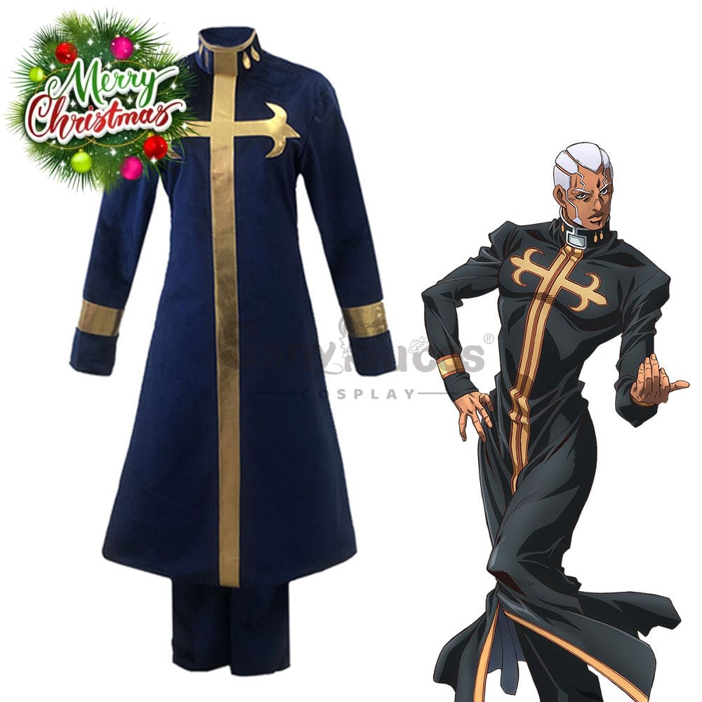 【In Stock】Anime Jojo’s Bizarre Adventure Cosplay Enrico Pucci Costume Costumes