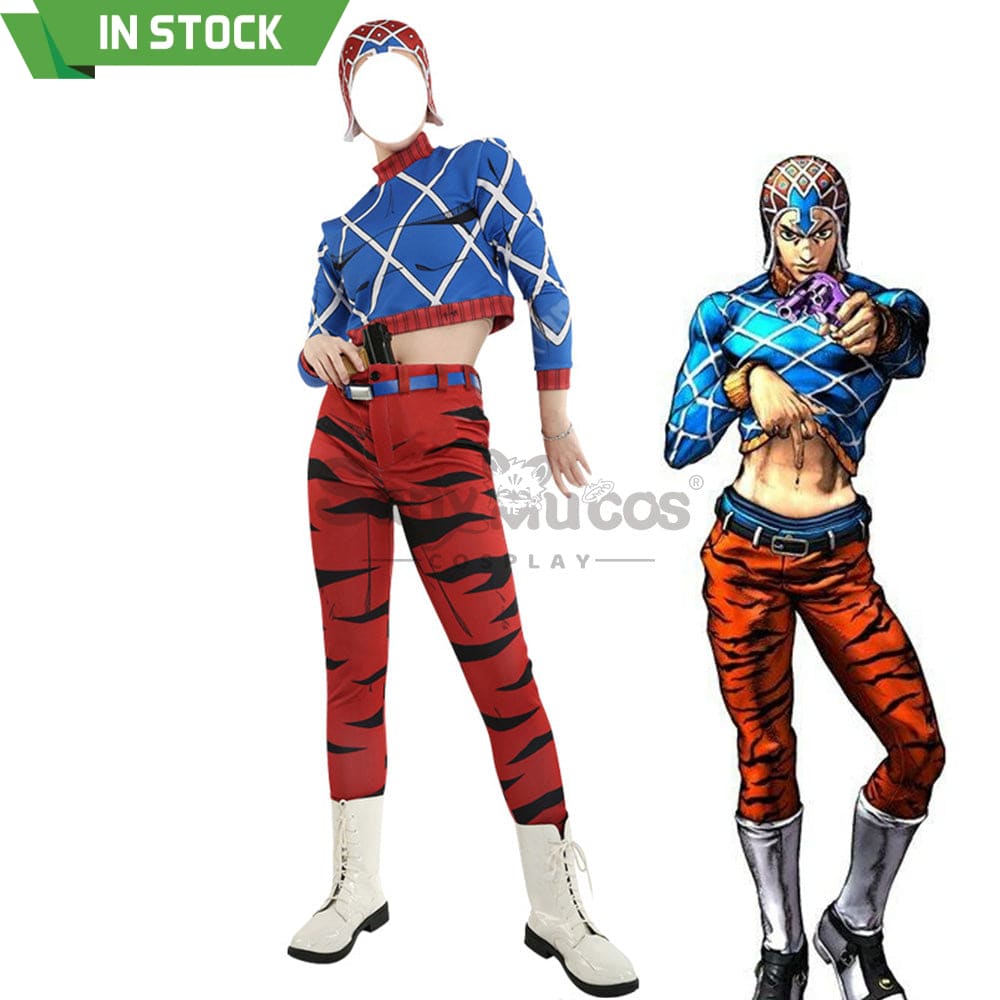 【In Stock】Anime Jojo’s Bizarre Adventure Cosplay Guīdo Misuta Costume Costumes