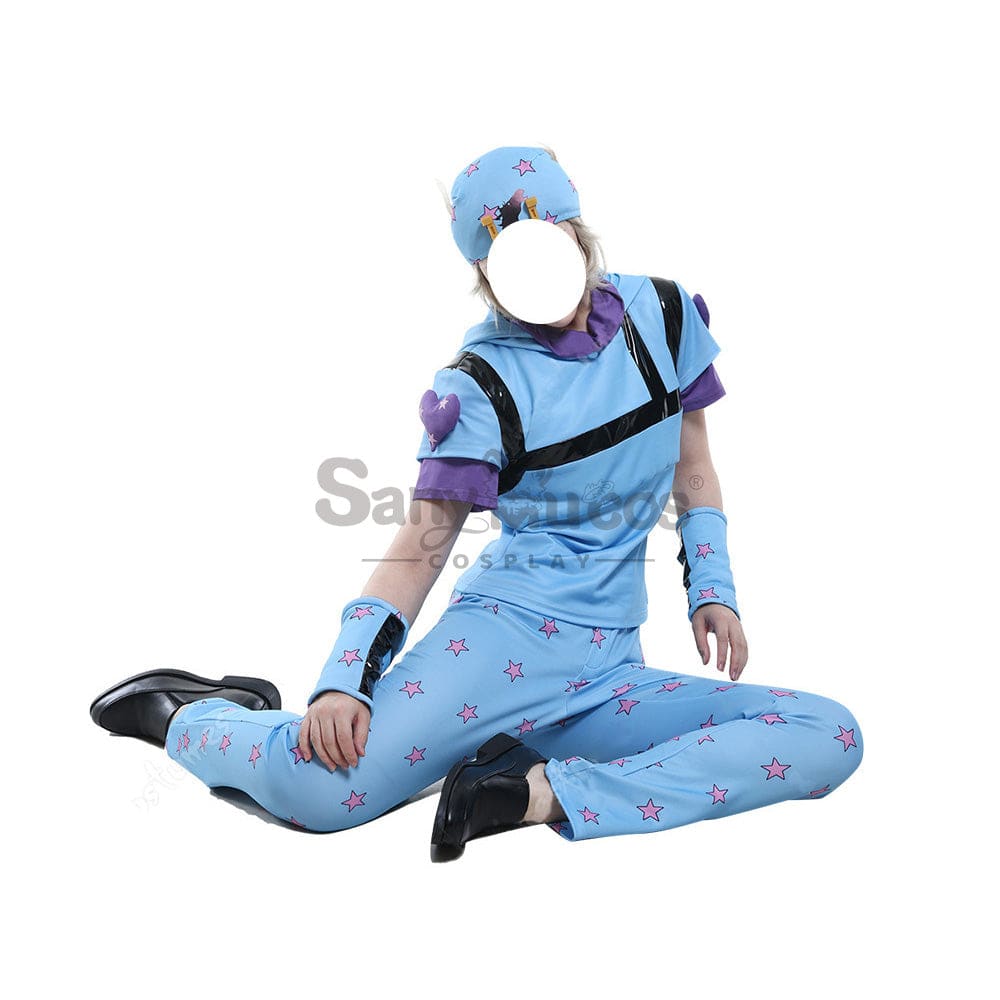 【In Stock】Anime Jojo’s Bizarre Adventure Cosplay Johnny Joestar Baby Blue Costume Costumes