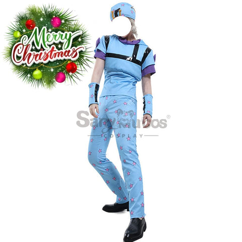 【In Stock】Anime Jojo’s Bizarre Adventure Cosplay Johnny Joestar Baby Blue Costume Costumes