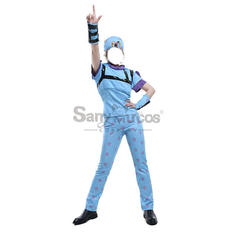 【In Stock】Anime Jojo’s Bizarre Adventure Cosplay Johnny Joestar Baby Blue Costume Costumes