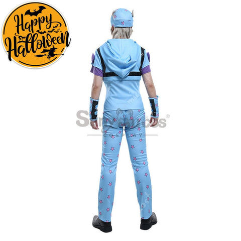 【In Stock】Anime Jojo’s Bizarre Adventure Cosplay Johnny Joestar Baby Blue Costume Costumes