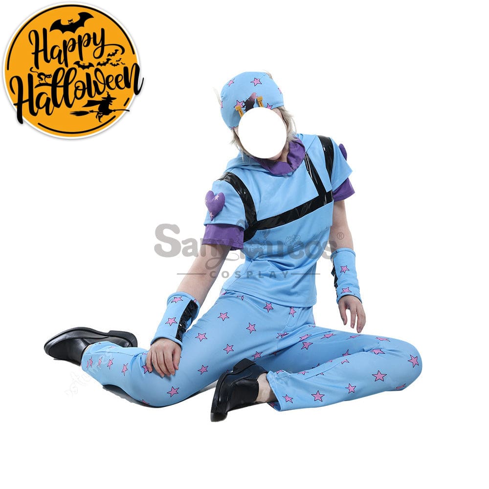 【In Stock】Anime Jojo’s Bizarre Adventure Cosplay Johnny Joestar Baby Blue Costume Costumes