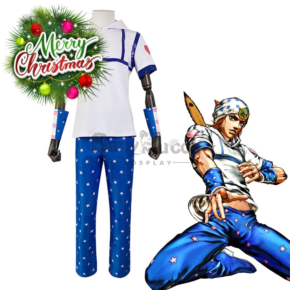 【In Stock】Anime Jojo’s Bizarre Adventure Cosplay Johnny Joestar Costume Costumes