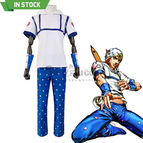 【In Stock】Anime Jojo’s Bizarre Adventure Cosplay Johnny Joestar Costume Costumes