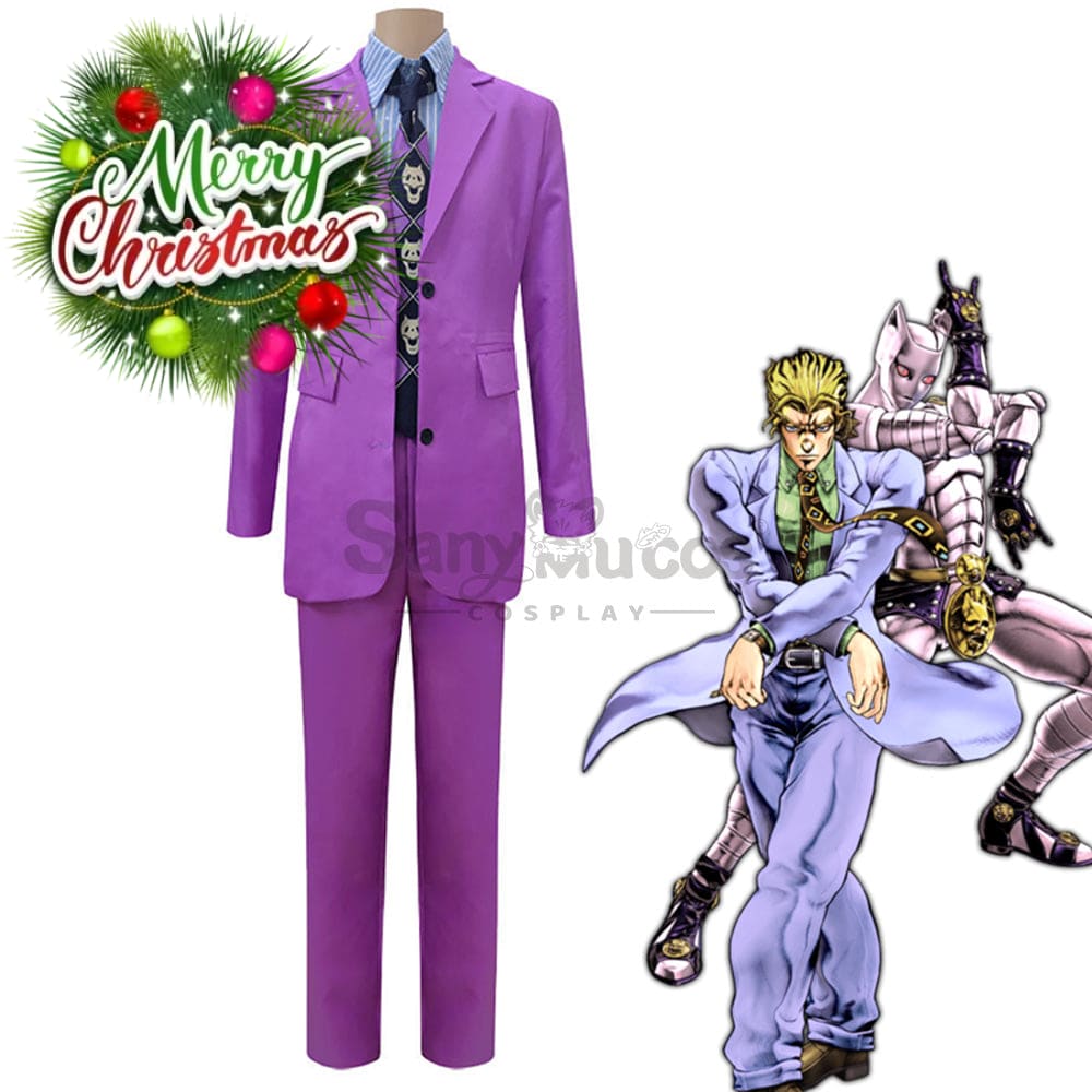 【In Stock】Anime Jojo’s Bizarre Adventure Cosplay Kira Yoshikage Costume Costumes