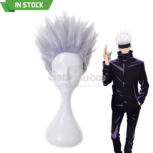 【In Stock】Anime Jujutsu Kaisen Cosplay Satoru Gojo Quiff Wig Wigs 1000