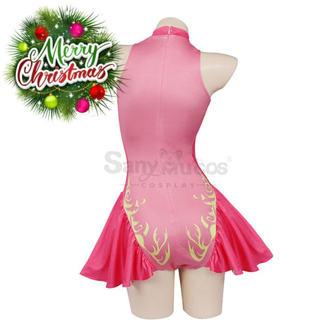 【In Stock】Anime Movie The Super Mario Bros. Cosplay Princess Dress Up Peach Pink Swimsuit