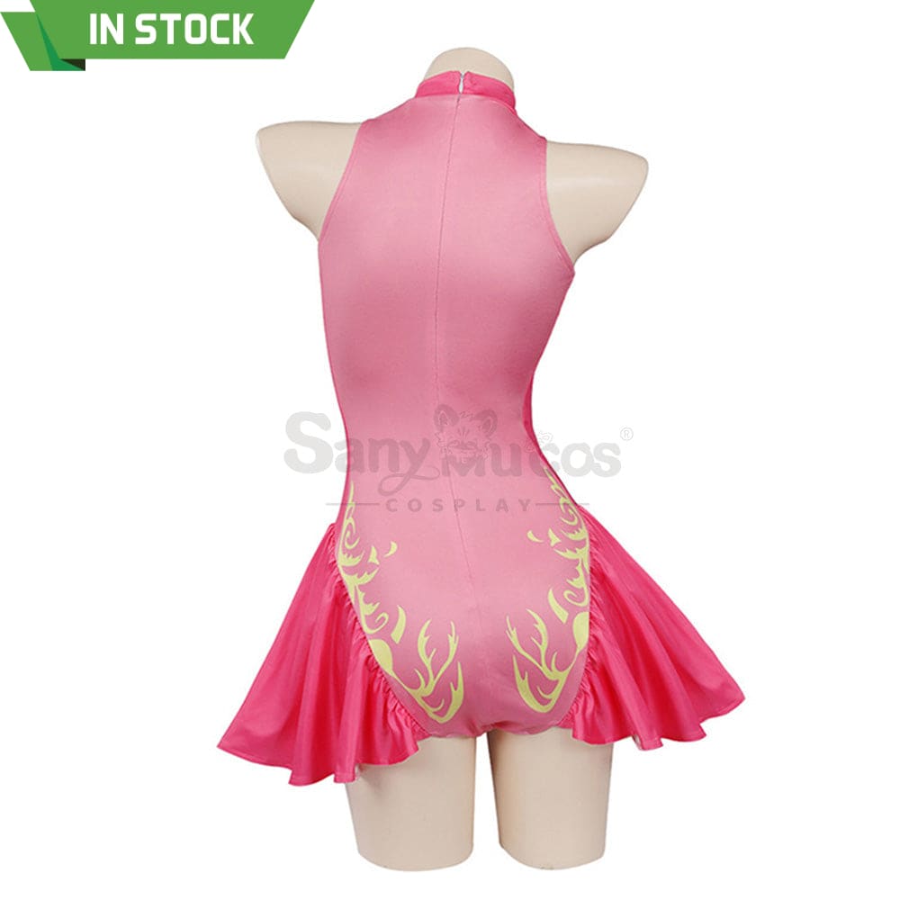 【In Stock】Anime Movie The Super Mario Bros. Cosplay Princess Dress Up Peach Pink Swimsuit