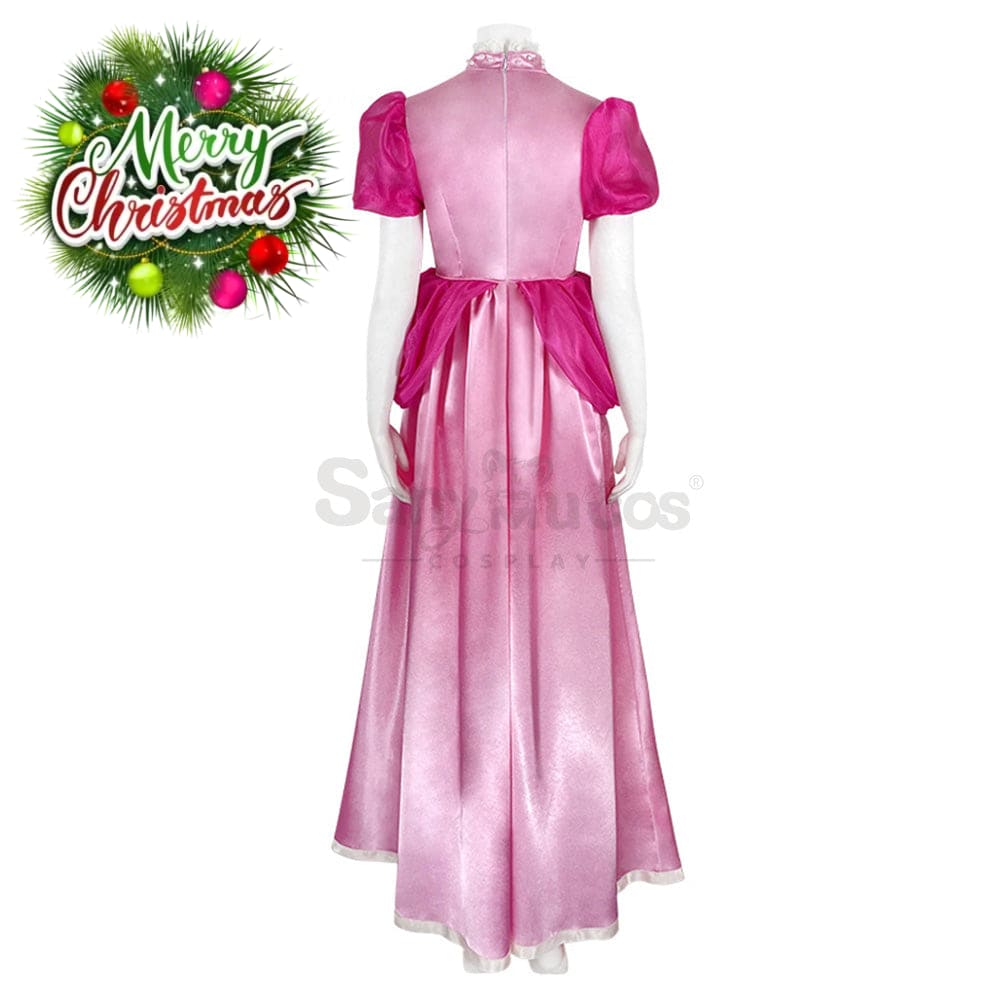 【In Stock】Anime Movie The Super Mario Bros. Cosplay Princess Peach Dress Up Pink Costume Costumes