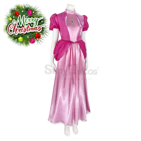 【In Stock】Anime Movie The Super Mario Bros. Cosplay Princess Peach Dress Up Pink Costume Costumes