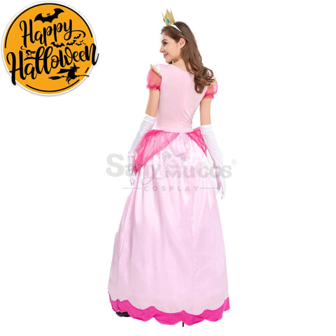 【In Stock】Anime Movie The Super Mario Bros. Cosplay Princess Peach Dress Up Pink Costume Costumes