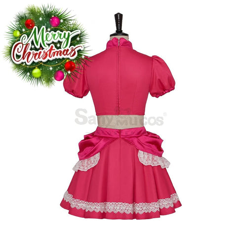 【In Stock】Anime Movie The Super Mario Bros. Cosplay Princess Peach Dress Up Pink Costume Costumes