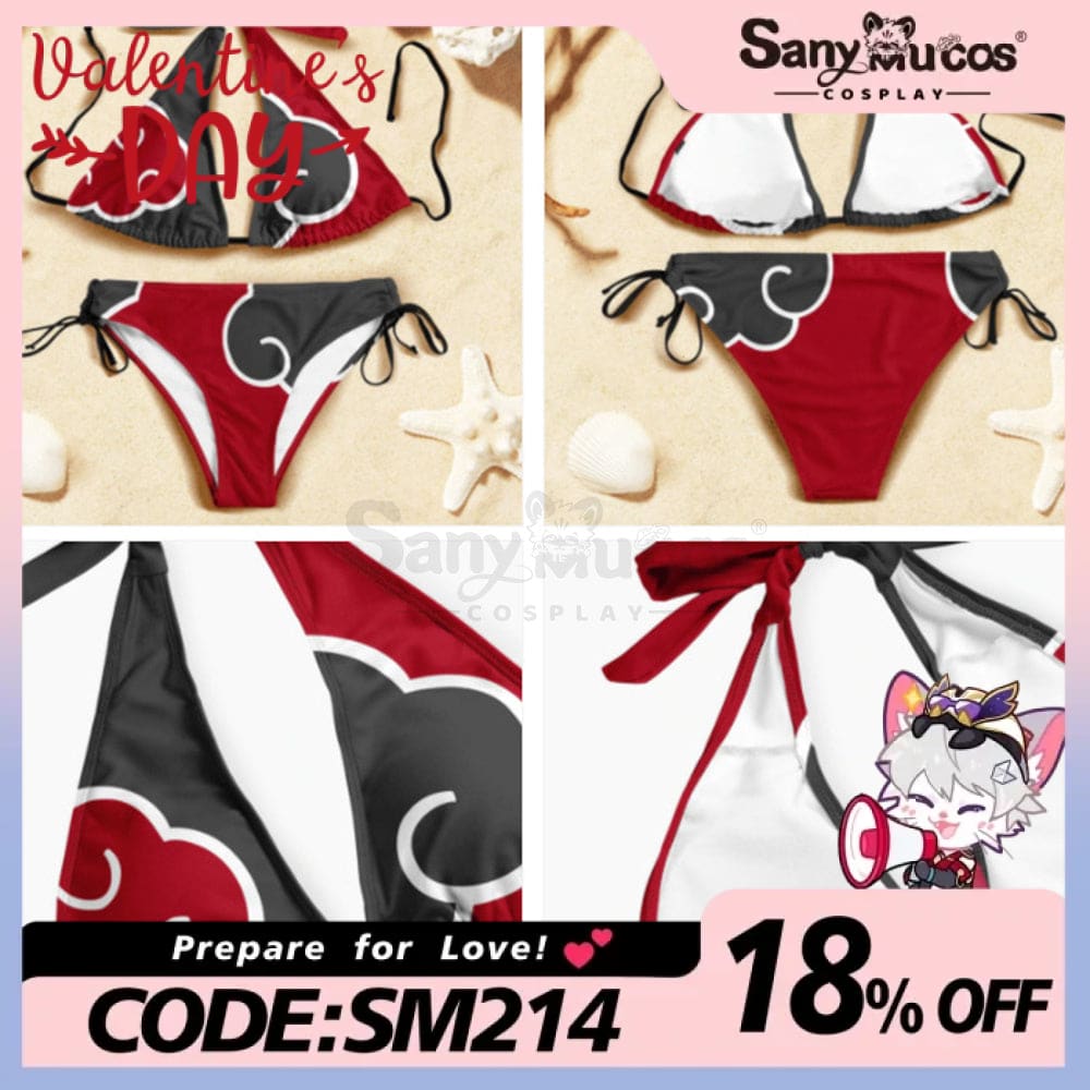 【In Stock】Anime Naruto Cosplay Akatsuki Swimsuit Costume Costumes