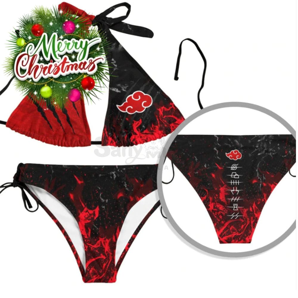 【In Stock】Anime Naruto Cosplay Akatsuki Swimsuit Costume Style 1 / S Costumes