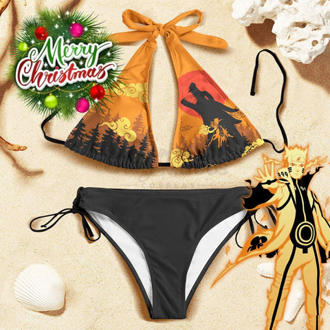 【In Stock】Anime Naruto Cosplay Giyu Uzumaki Bikini Swimsuit Costume Costumes