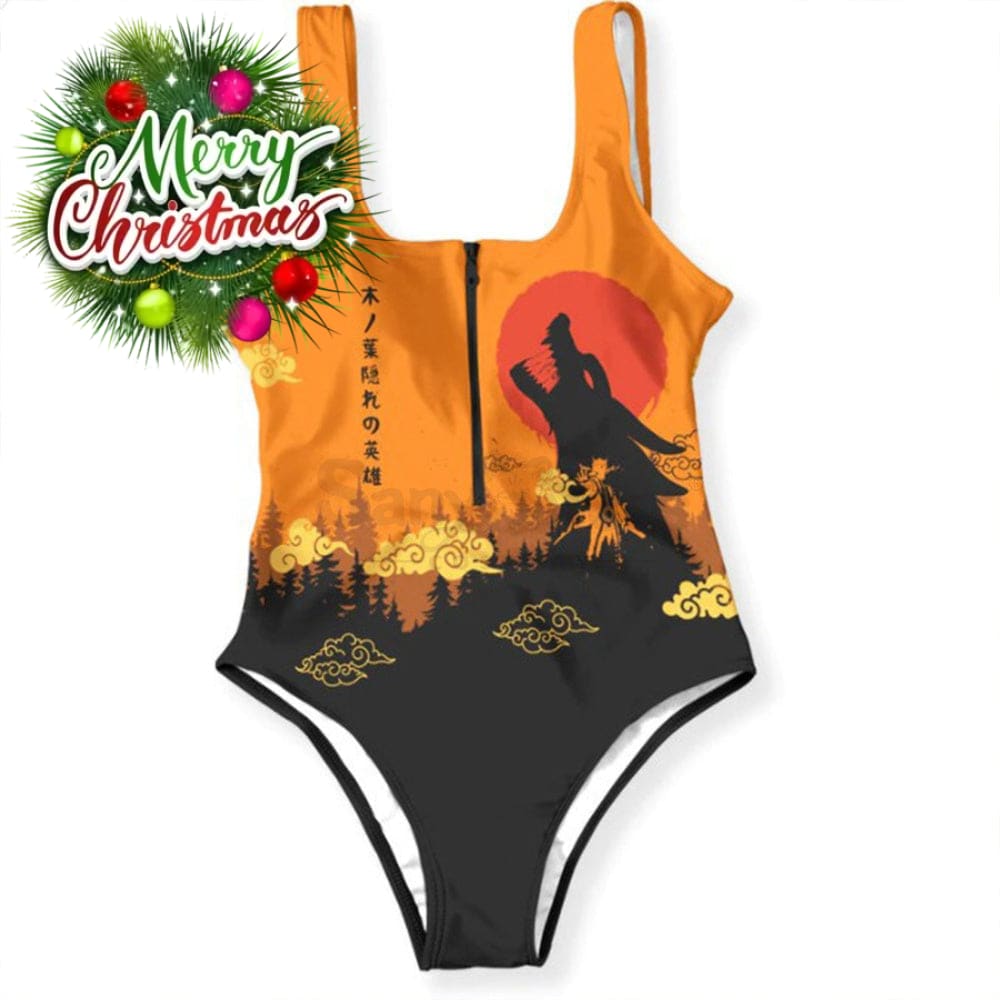 【In Stock】Anime Naruto Cosplay Giyu Uzumaki Bikini Swimsuit Costume Style 2 / S Costumes