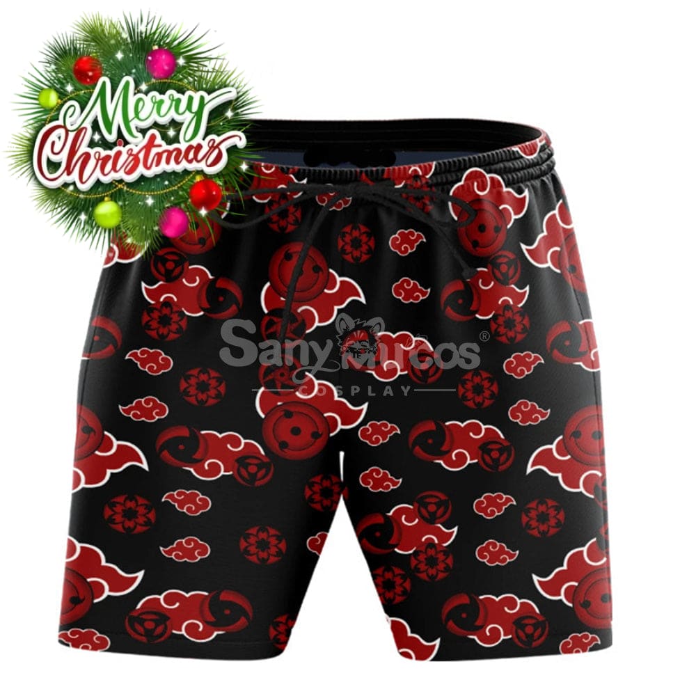 【In Stock】Anime Naruto Cosplay Uchiha Itachi Swimsuit Costume Men’s Shorts / S Costumes