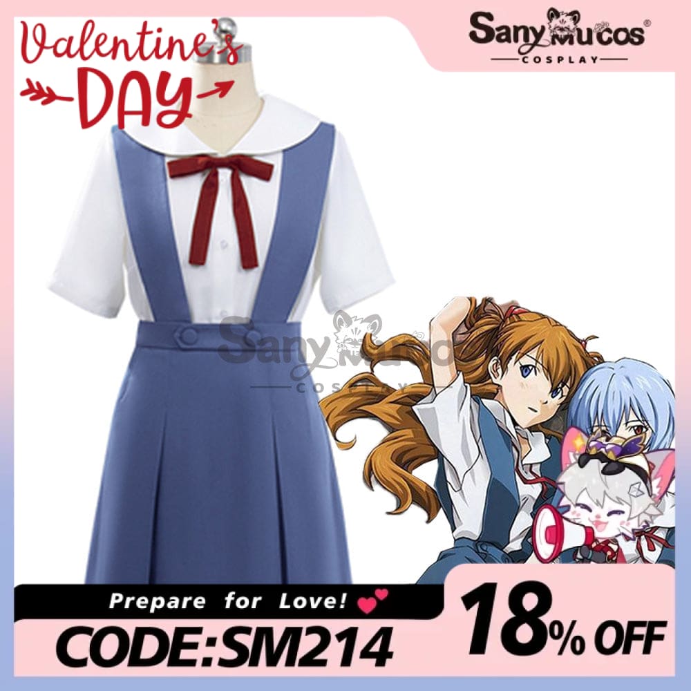 【In Stock】Anime Neon Genesis Evangelion Cosplay Ayanami Rei & Asuka Langley Soryu School