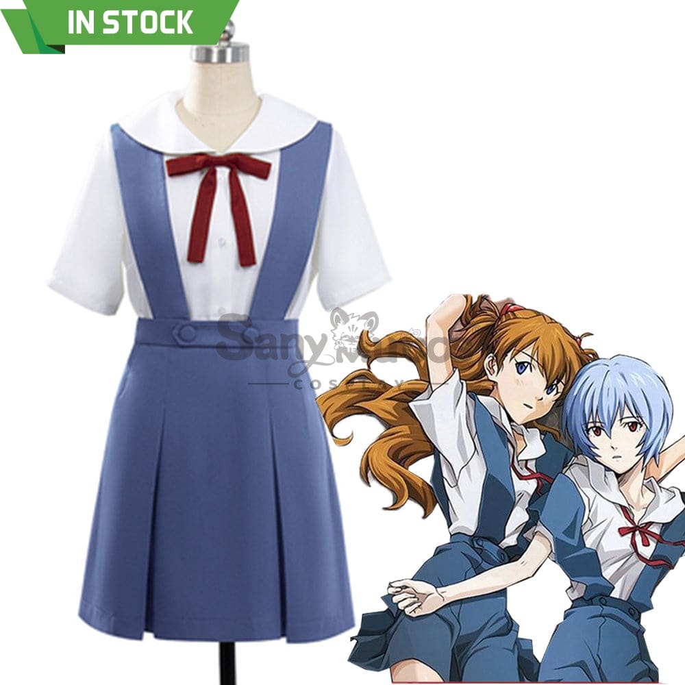 【In Stock】Anime Neon Genesis Evangelion Cosplay Ayanami Rei & Asuka Langley Soryu School