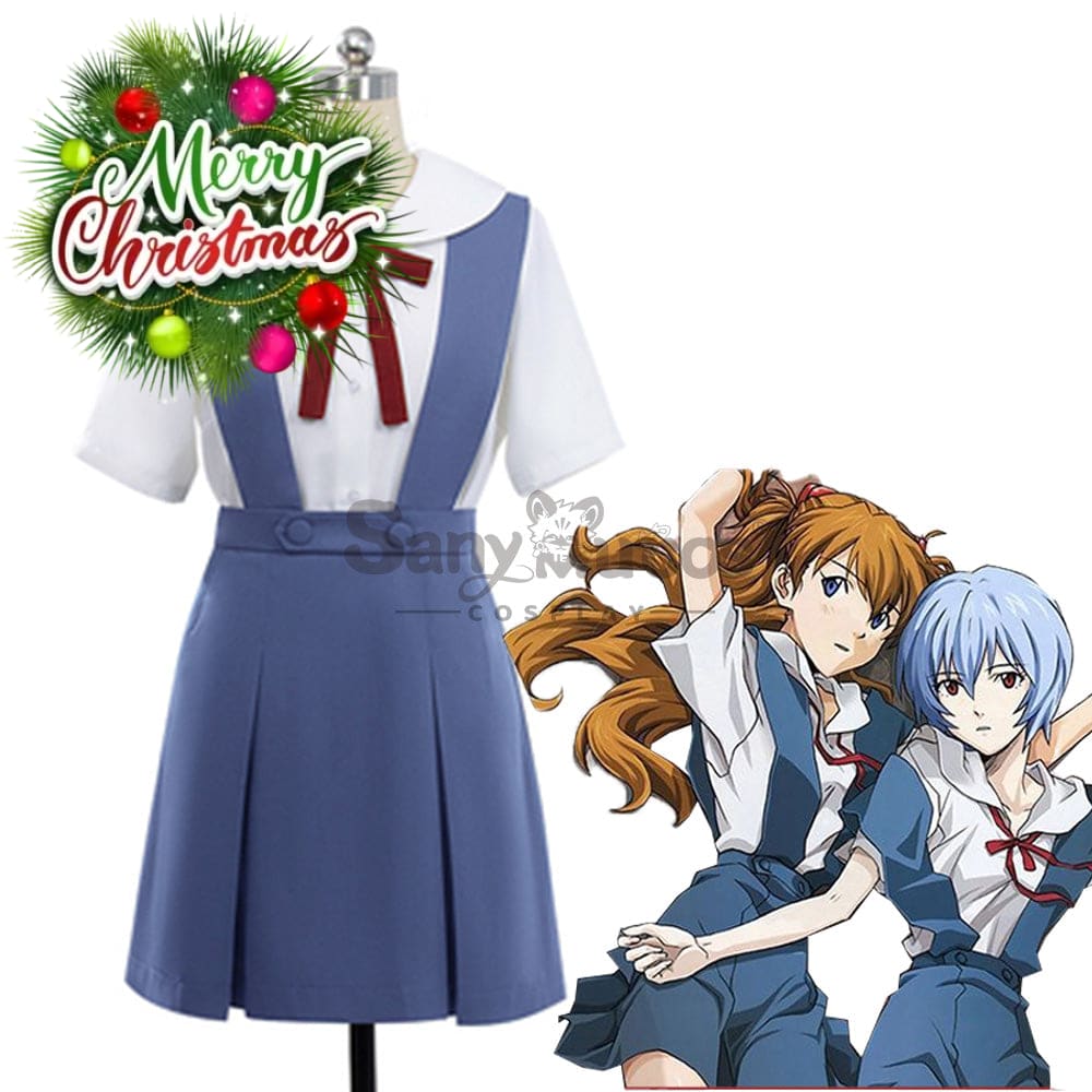 【In Stock】Anime Neon Genesis Evangelion Cosplay Ayanami Rei & Asuka Langley Soryu School