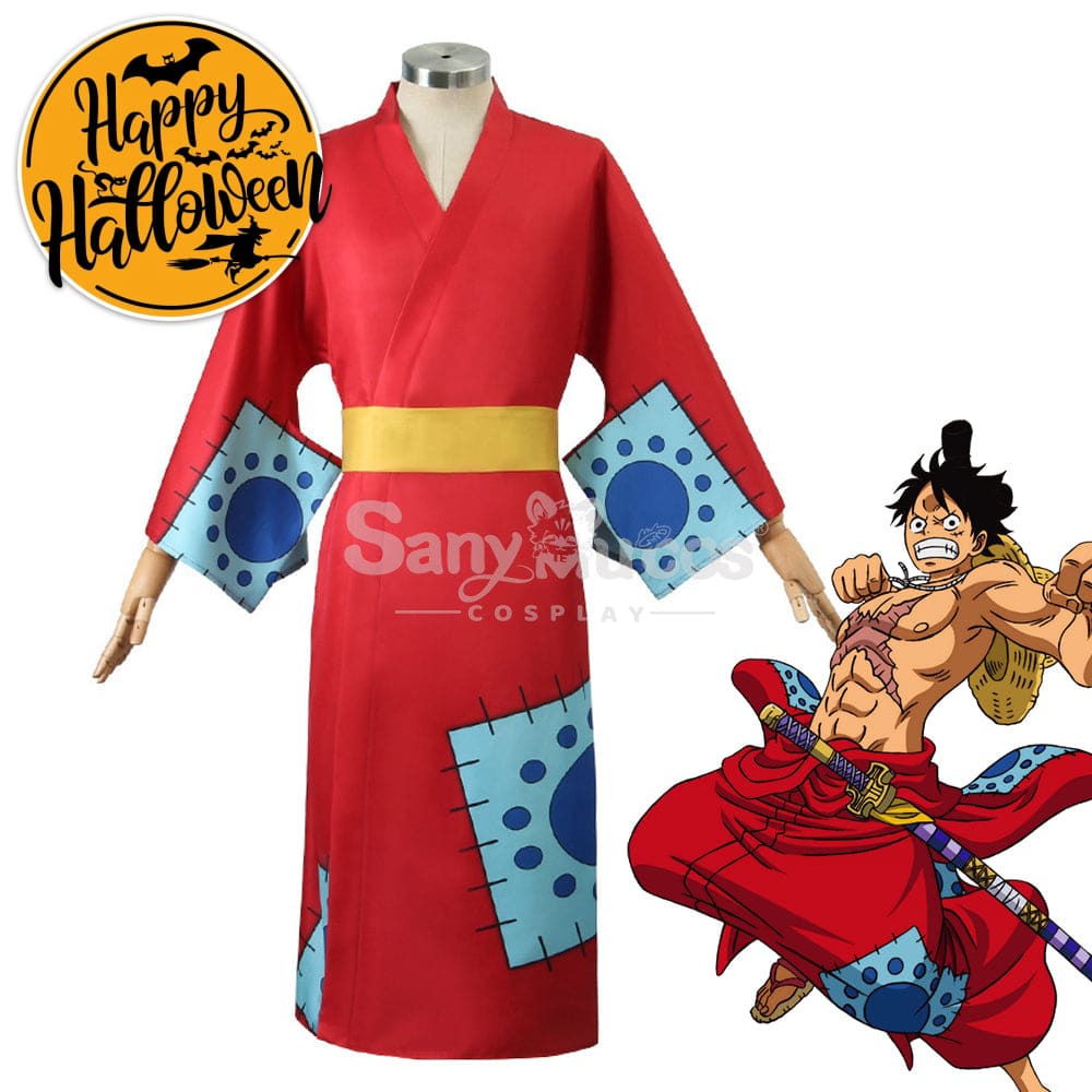 【In Stock】Anime One Piece Cosplay Luffy Wano Country Kimono Costume Costumes