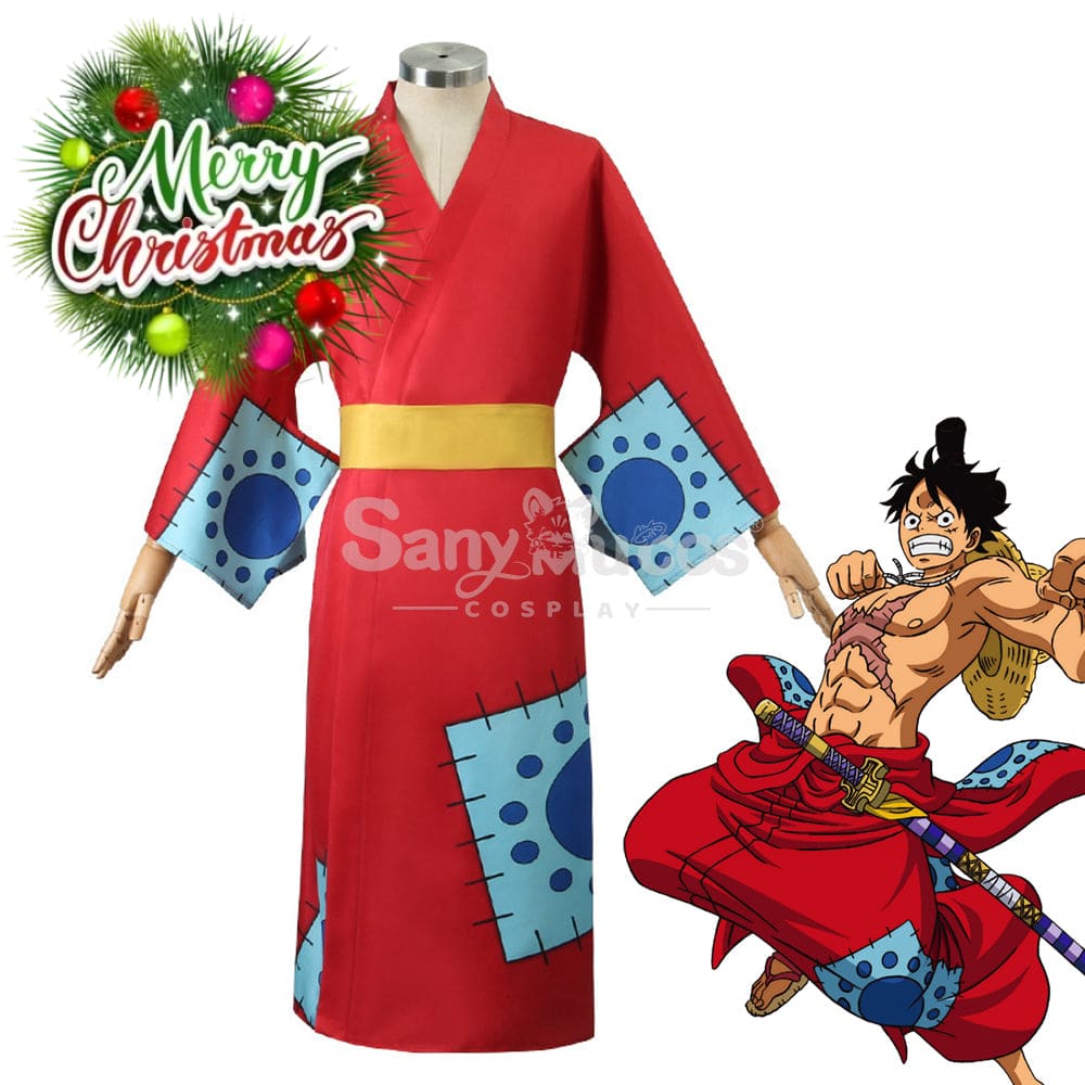 【In Stock】Anime One Piece Cosplay Luffy Wano Country Kimono Costume Costumes