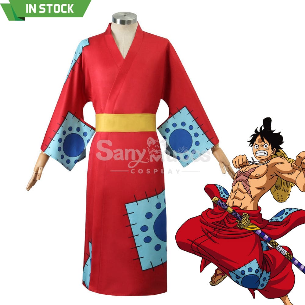 【In Stock】Anime One Piece Cosplay Luffy Wano Country Kimono Costume Costumes