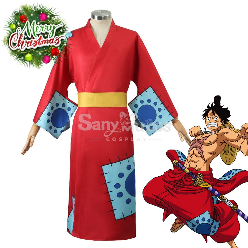 【In Stock】Anime One Piece Cosplay Luffy Wano Country Kimono Costume Costumes