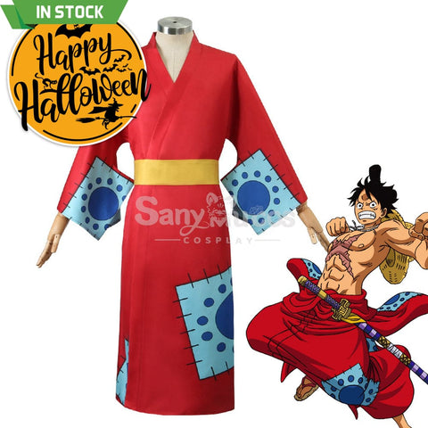 【In Stock】Anime One Piece Cosplay Luffy Wano Country Kimono Costume Costumes