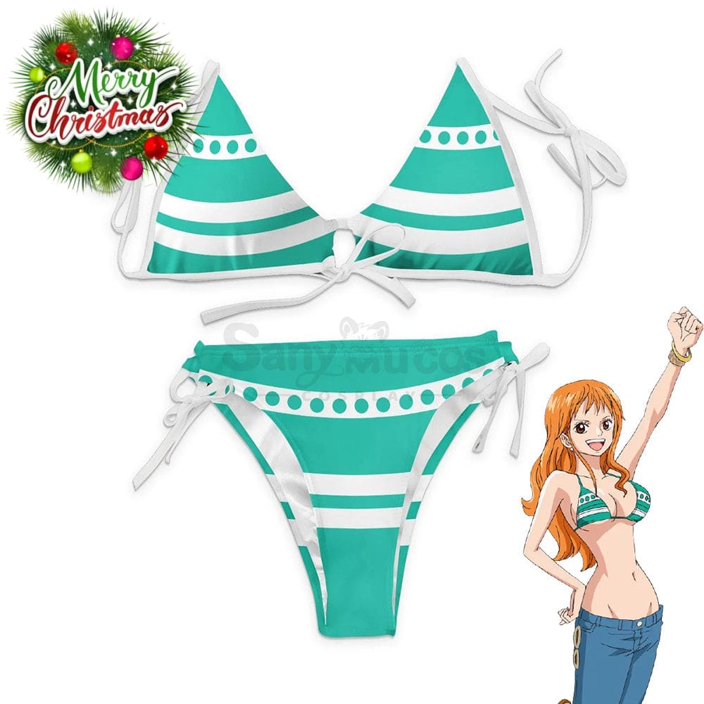 【In Stock】Anime One Piece Cosplay Nami Bikini Swimsuit Costume Costumes