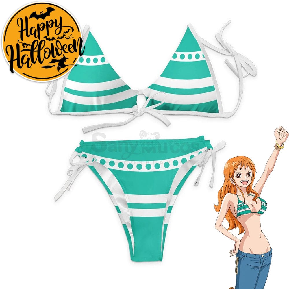 【In Stock】Anime One Piece Cosplay Nami Bikini Swimsuit Costume Costumes