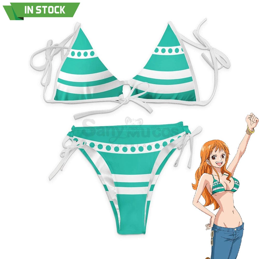 【In Stock】Anime One Piece Cosplay Nami Bikini Swimsuit Costume Costumes