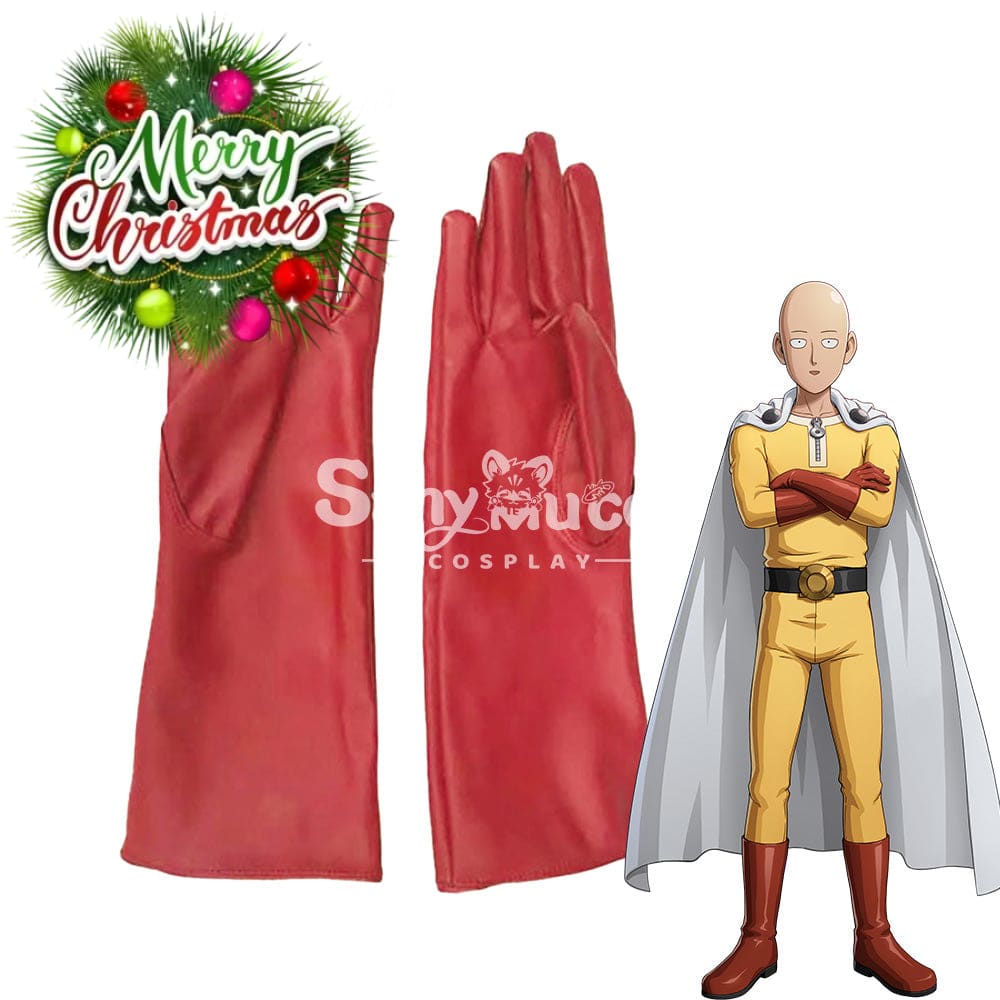 【In Stock】Anime One Punch Man Cosplay Saitama Gloves Accessory