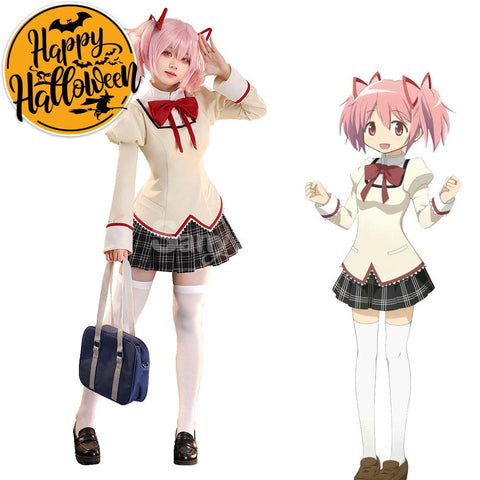 【In Stock】Anime Puella Magi Madoka Magica Cosplay Kaname Madoka&Akemi Homura&Tomoe Mami Cosplay Costume Premium Edition