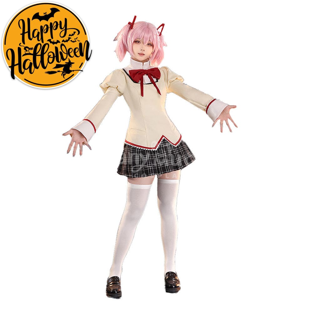 【In Stock】Anime Puella Magi Madoka Magica Cosplay Kaname Madoka&Akemi Homura&Tomoe Mami Cosplay Costume Premium Edition