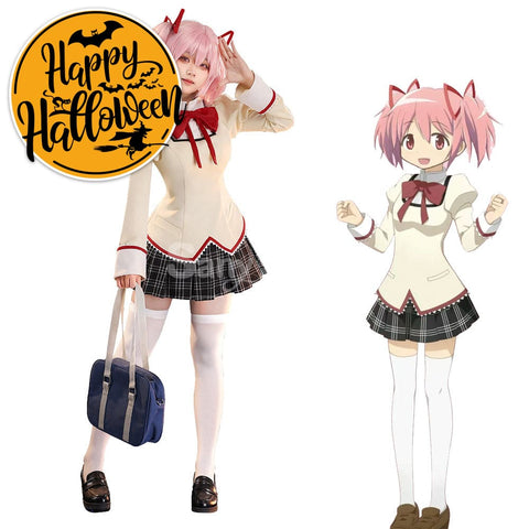 【In Stock】Anime Puella Magi Madoka Magica Cosplay Kaname Madoka&Akemi Homura&Tomoe Mami Cosplay Costume Premium Edition