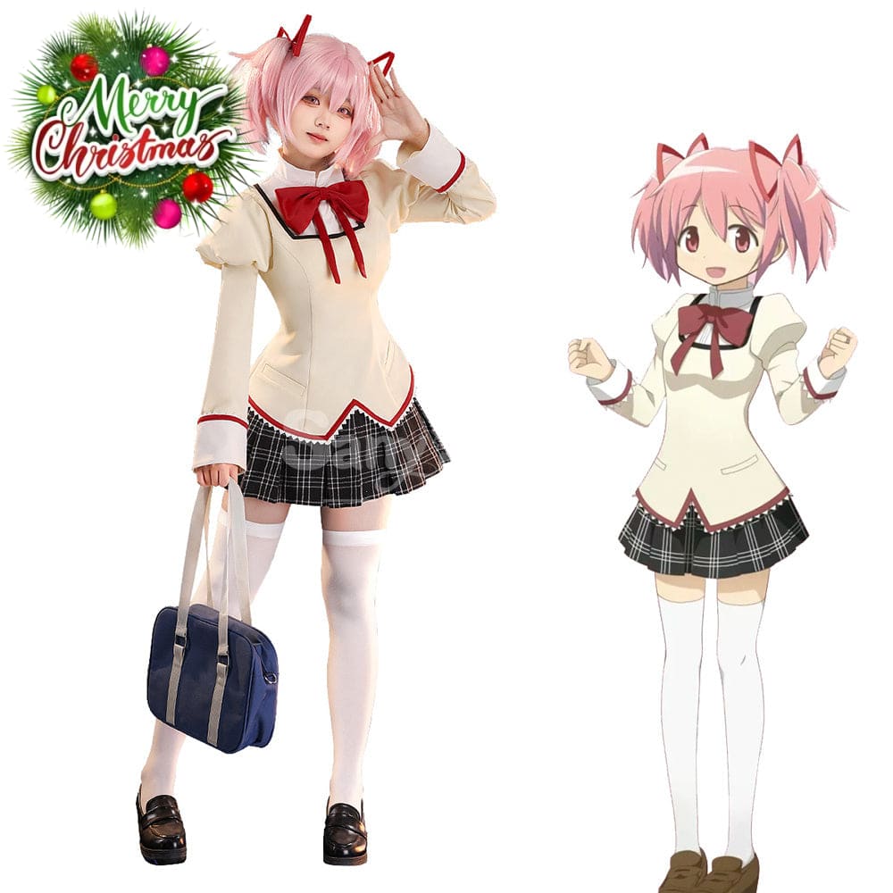 【In Stock】Anime Puella Magi Madoka Magica Cosplay Kaname Madoka&Akemi Homura&Tomoe Mami Cosplay Costume Premium Edition